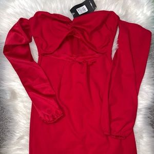 Red Fashionova dress with tummy slit